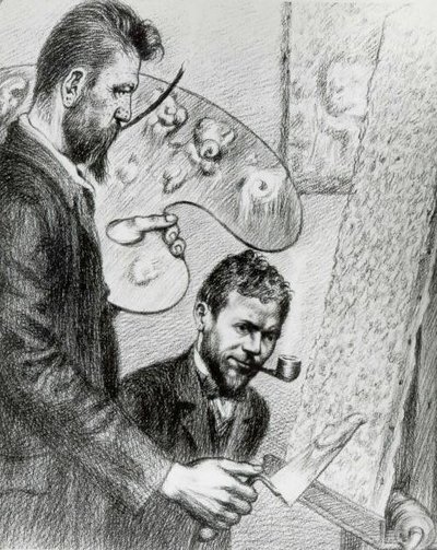 Ivan Grohar and Peter Zmitek by Hinko Smrekar